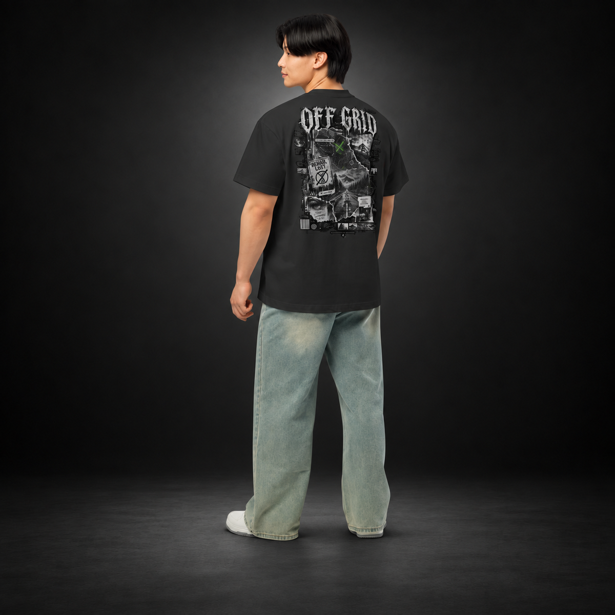 OFF GRID — Disconnected Boxy Tee | color:vintage black
