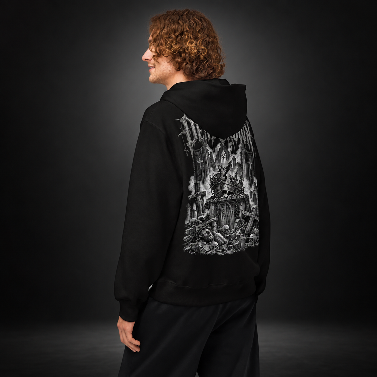 DEAD CROWN — Fallen Kingdom Hoodie | color:black
