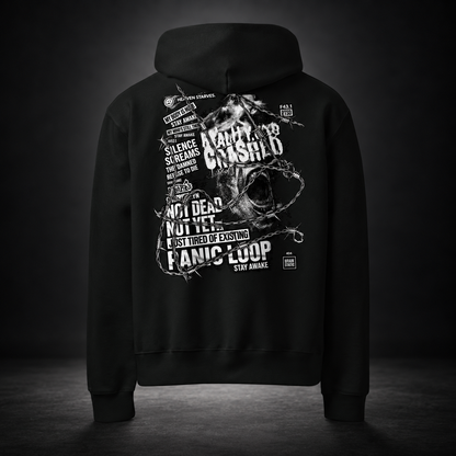 PANIC LOOP — Barbed Mind Hoodie | color:vintage black
