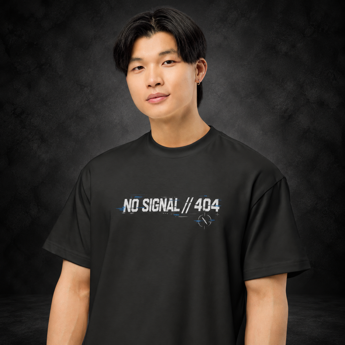 NO SIGNAL — Error 404 Tee | color:vintage black