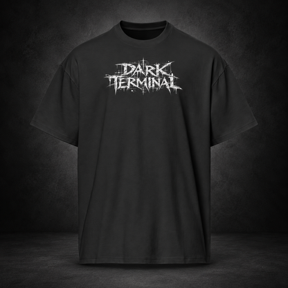 DARK TERMINAL — No Departures Boxy Tee | color:vintage black