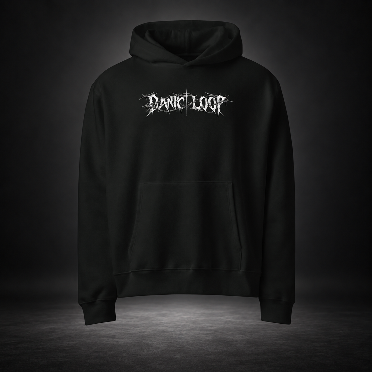 PANIC LOOP — Barbed Mind Hoodie | color:vintage black
