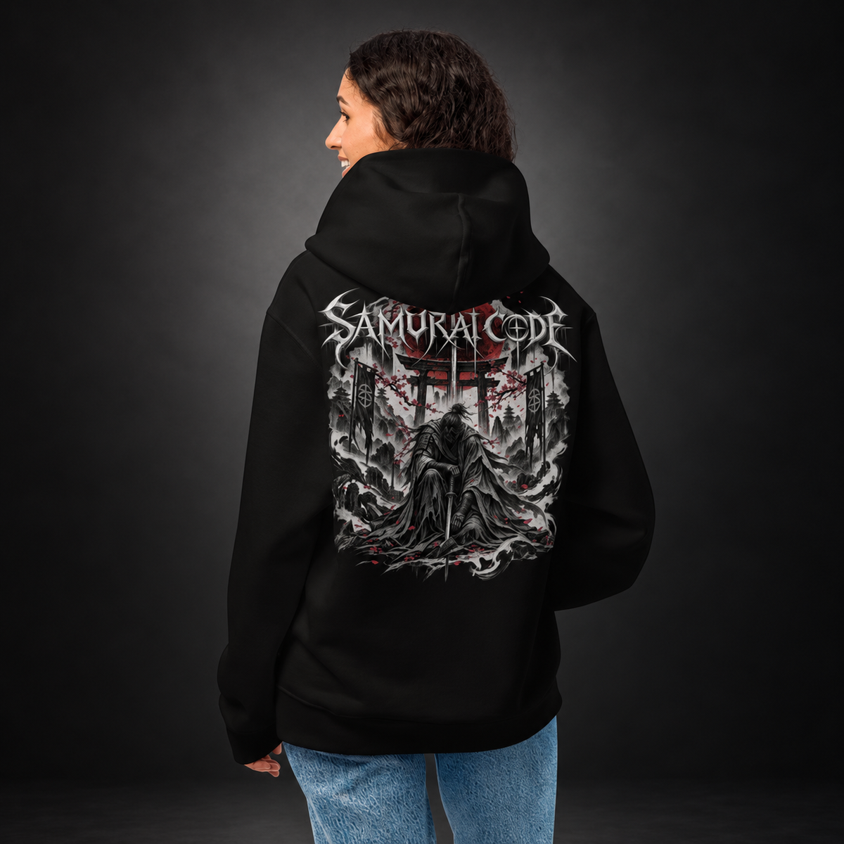 SAMURAI CODE — Crimson Oath Hoodie| color:black