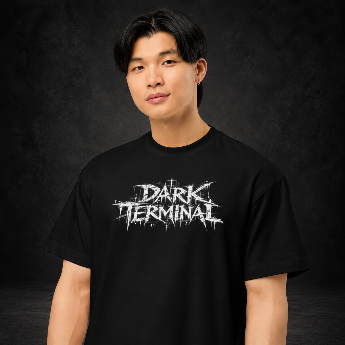 DARK TERMINAL — No Departures Boxy Tee | color:black
