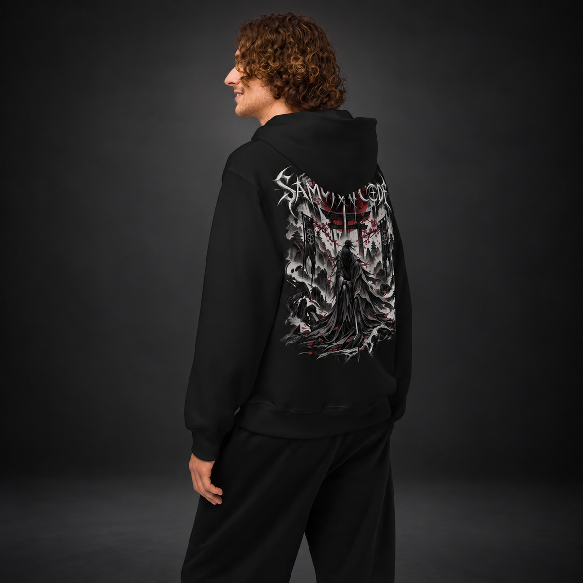 SAMURAI CODE — Crimson Oath Hoodie| color:vintage black