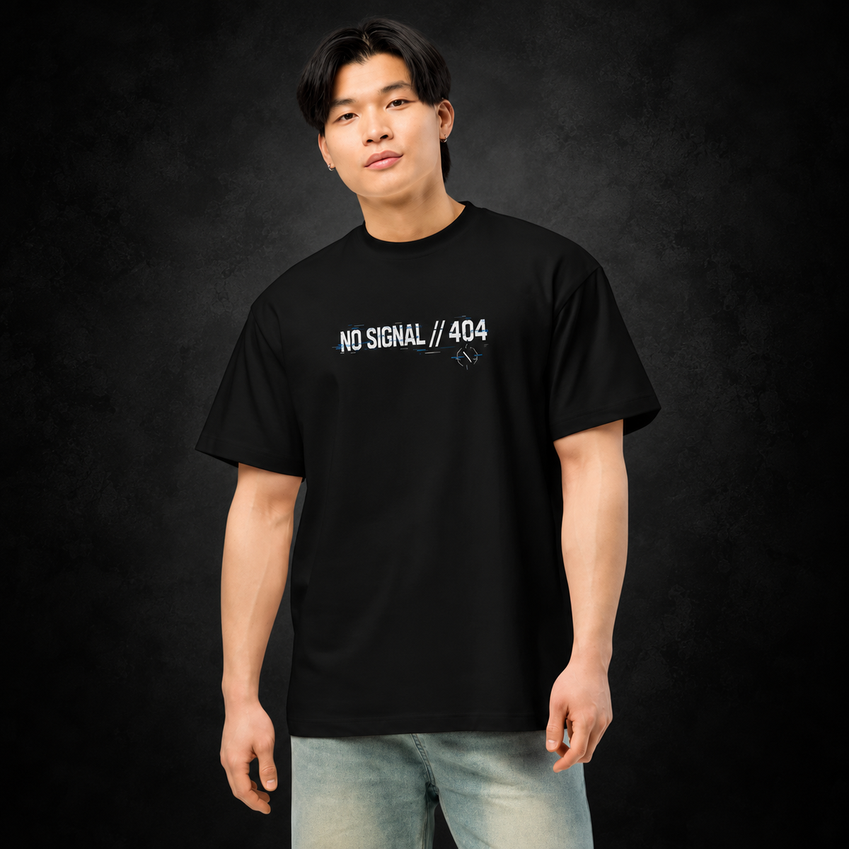 NO SIGNAL — Error 404 Tee | color:black