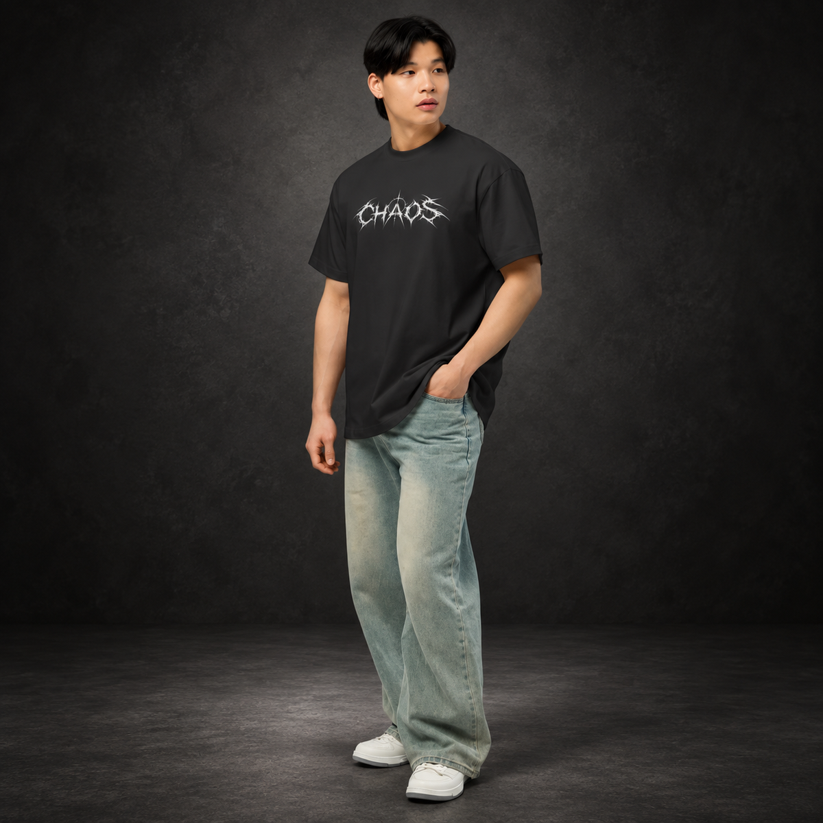 CHAOS — Ruined Halo Tee | color:vintage black