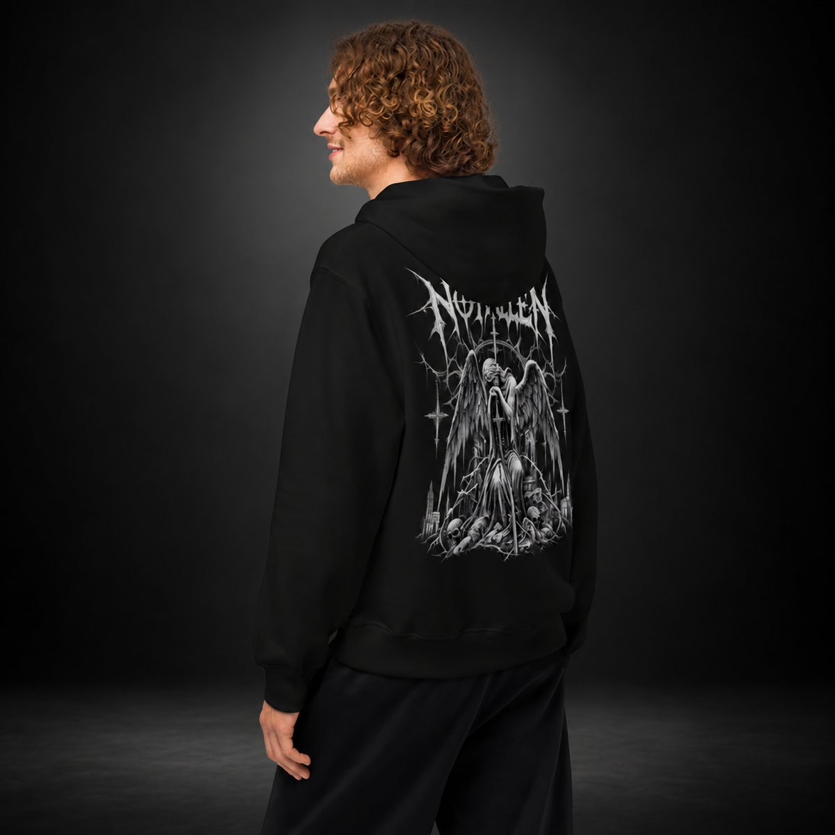 NO FALLEN — Dark Covenant Hoodie | color:vintage black