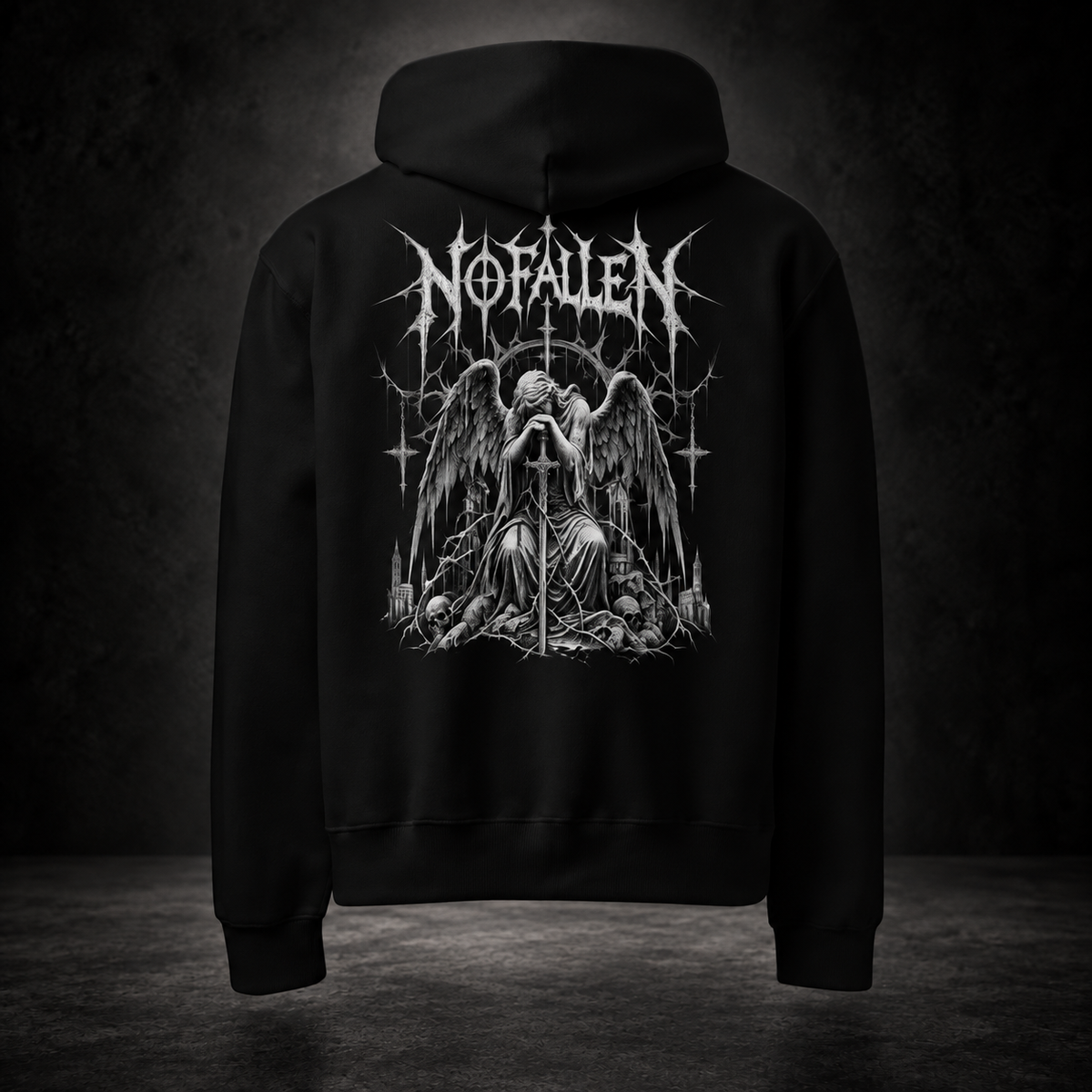 NO FALLEN — Dark Covenant Hoodie | color:black