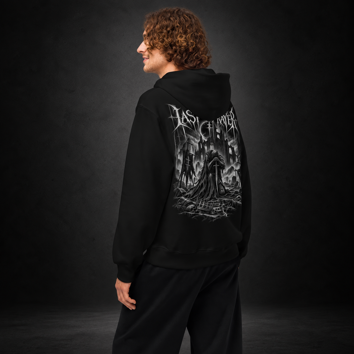 LAST PLAYER — Final Checkpoint Hoodie | color:vintage black