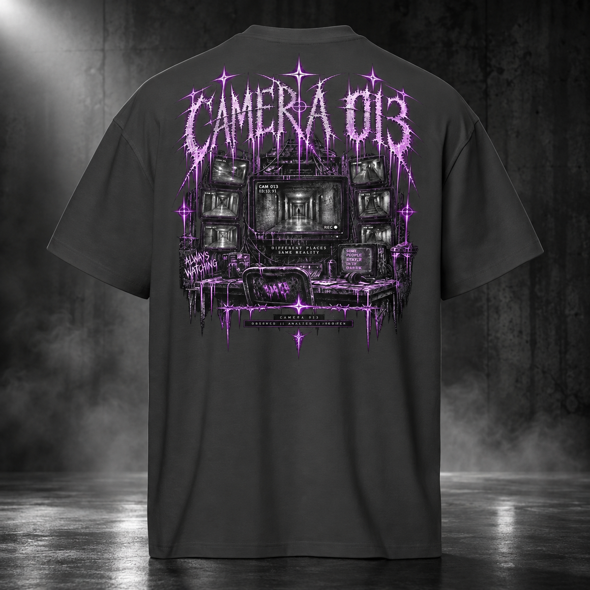 CAMERA 013 — Always Watching Boxy Tee | color:vintage black