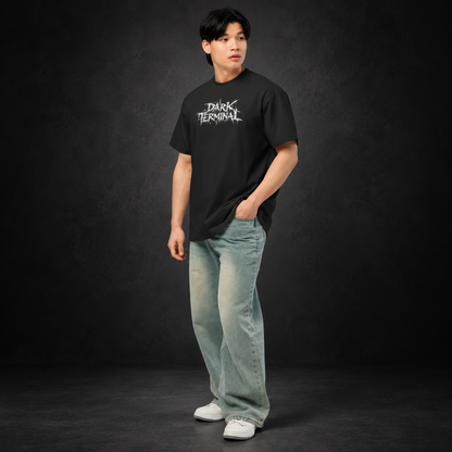 DARK TERMINAL — No Departures Boxy Tee | color:vintage black