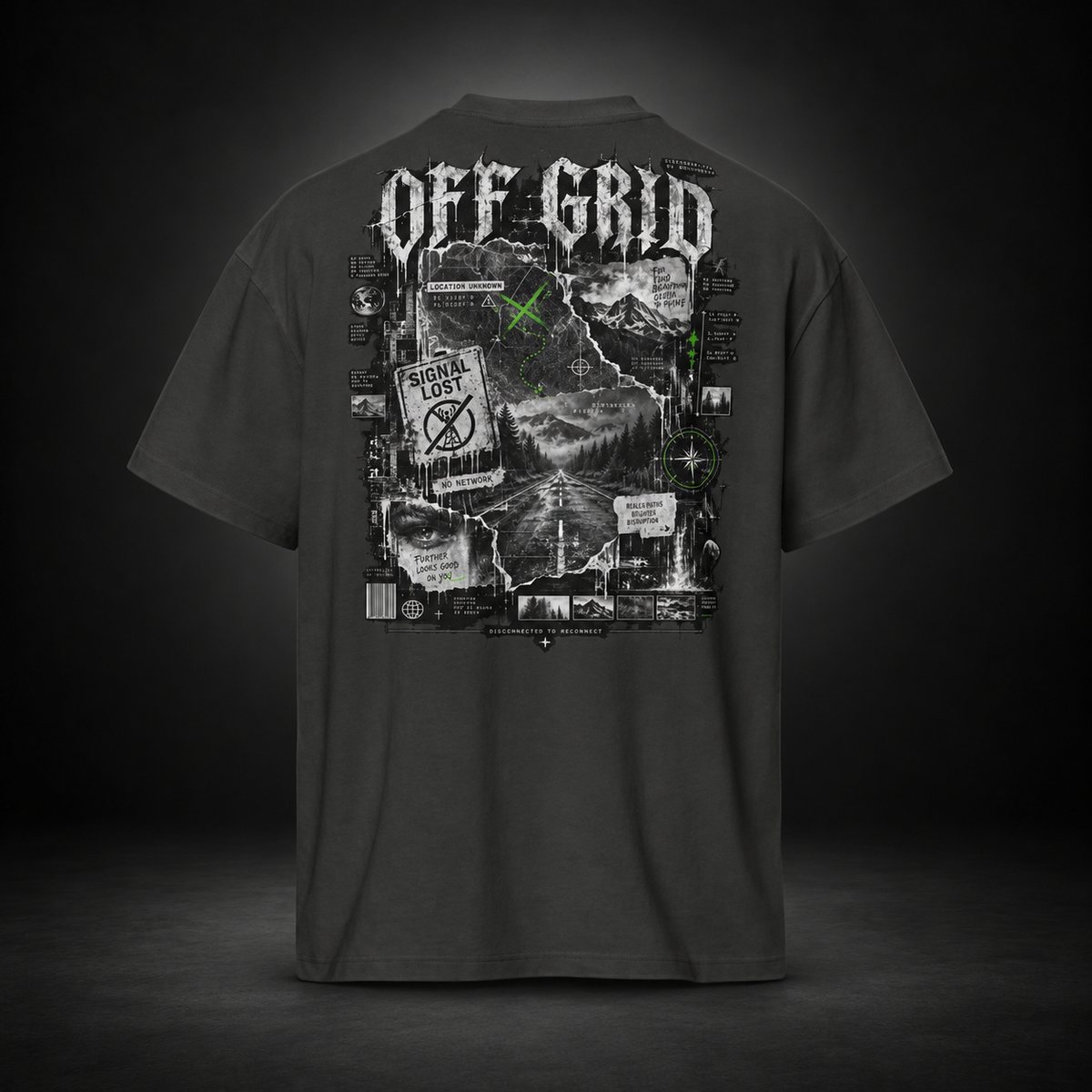 OFF GRID — Disconnected Boxy Tee | color:vintage black