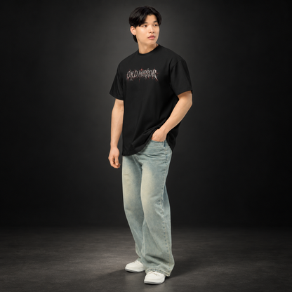 COLD MIRROR — Distorted Reflection Boxy Tee | color:black