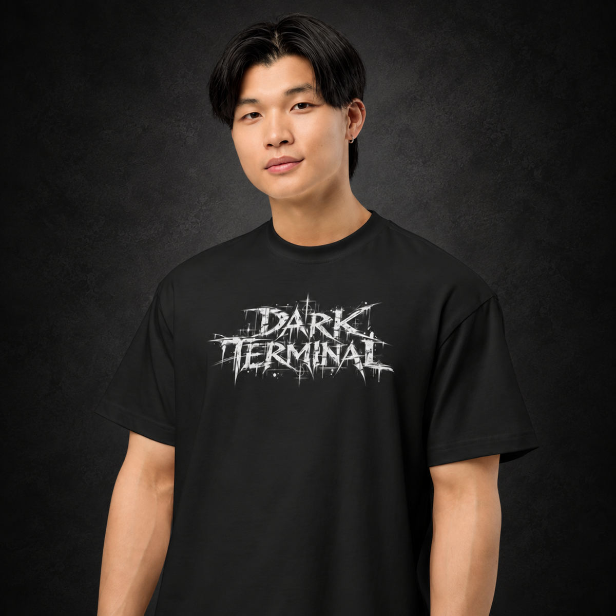 DARK TERMINAL — No Departures Boxy Tee | color:vintage black