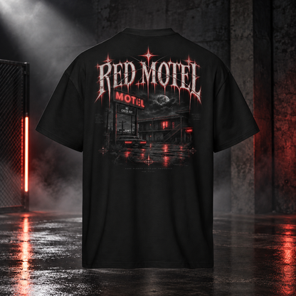 RED MOTEL — No Check Out Boxy Tee | color:black