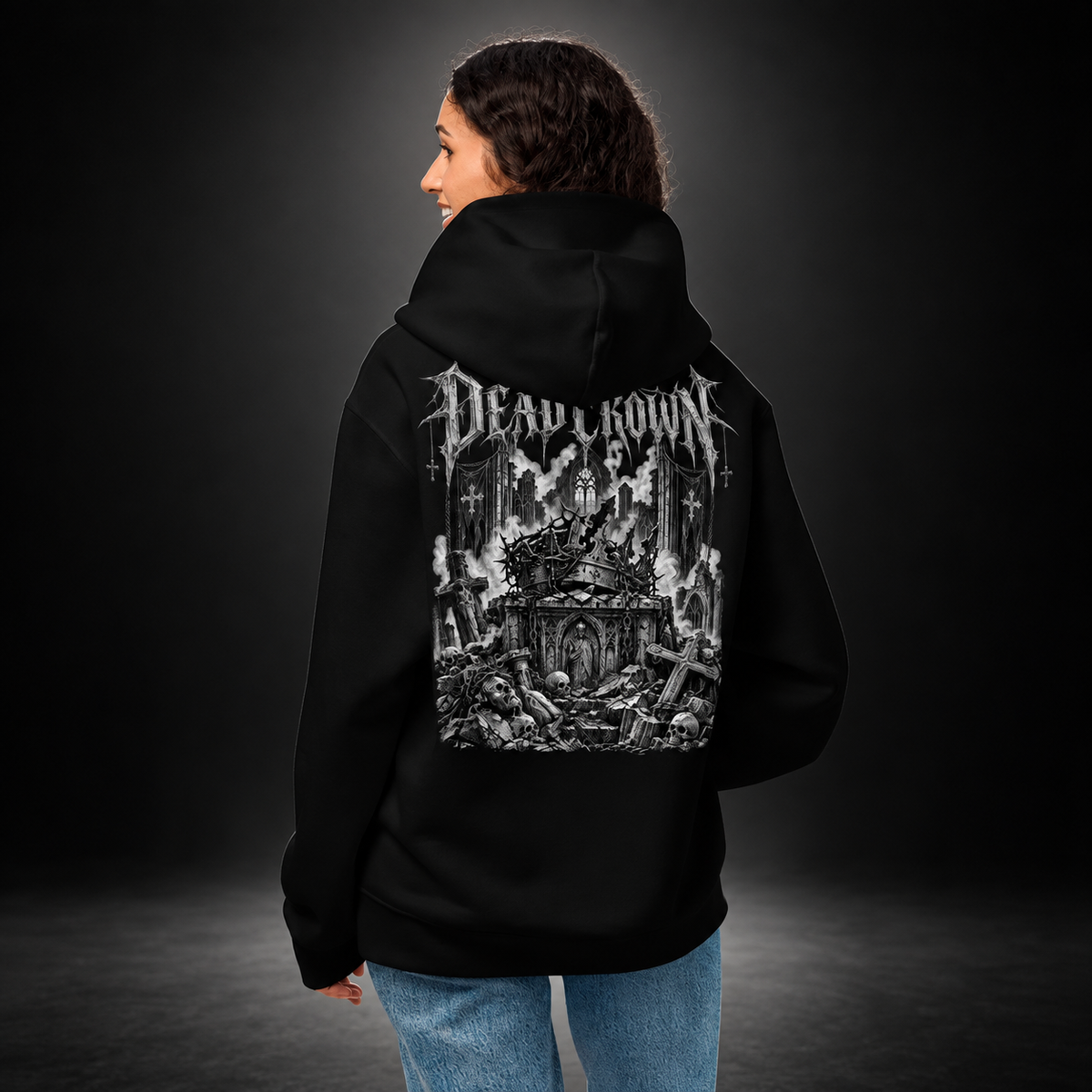 DEAD CROWN — Fallen Kingdom Hoodie | color:black