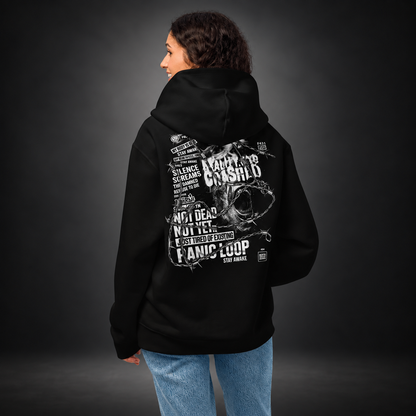 PANIC LOOP — Barbed Mind Hoodie | color:black