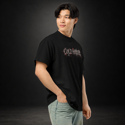 COLD MIRROR — Distorted Reflection Boxy Tee | color:black