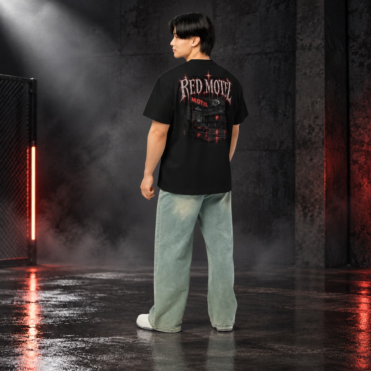 RED MOTEL — No Check Out Boxy Tee | color:black