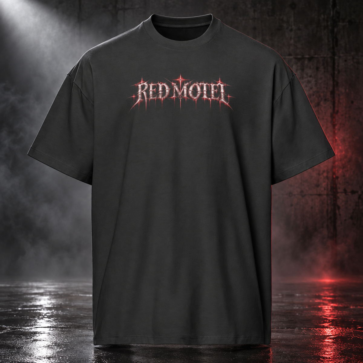 RED MOTEL — No Check Out Boxy Tee | color:vintage black