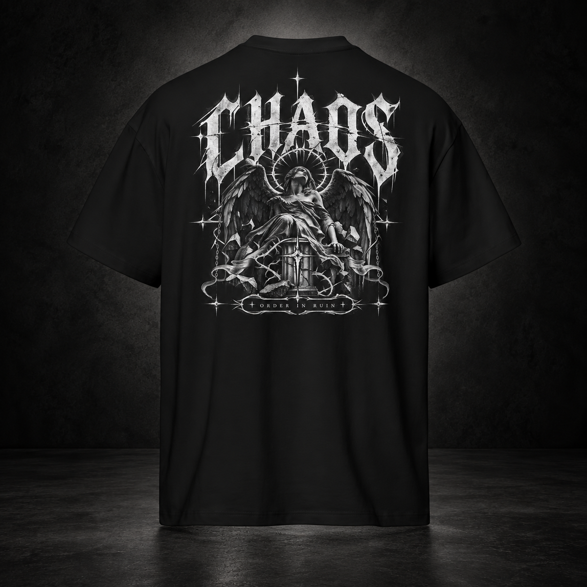 CHAOS — Ruined Halo Tee | color:black