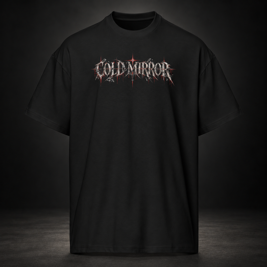 COLD MIRROR — Distorted Reflection Boxy Tee | color:black