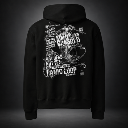 PANIC LOOP — Barbed Mind Hoodie | color:black