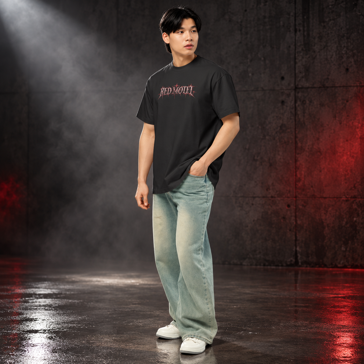 RED MOTEL — No Check Out Boxy Tee | color:vintage black