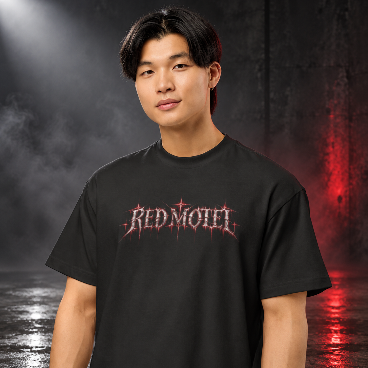 RED MOTEL — No Check Out Boxy Tee | color:vintage black