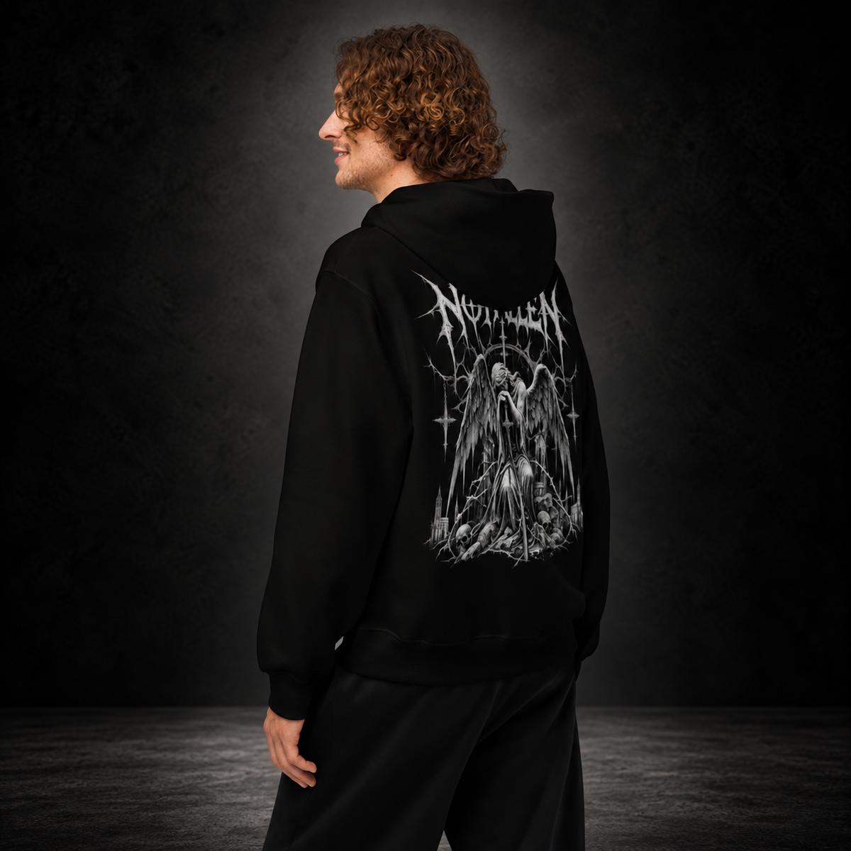 NO FALLEN — Dark Covenant Hoodie | color:black