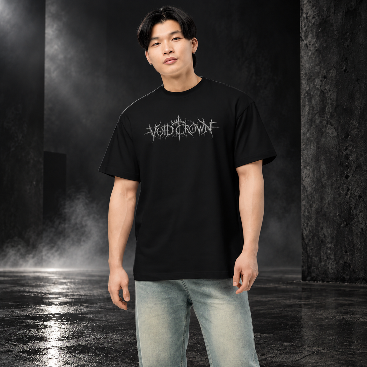 VOID CROWN — Sovereign Ruin Tee | color:black