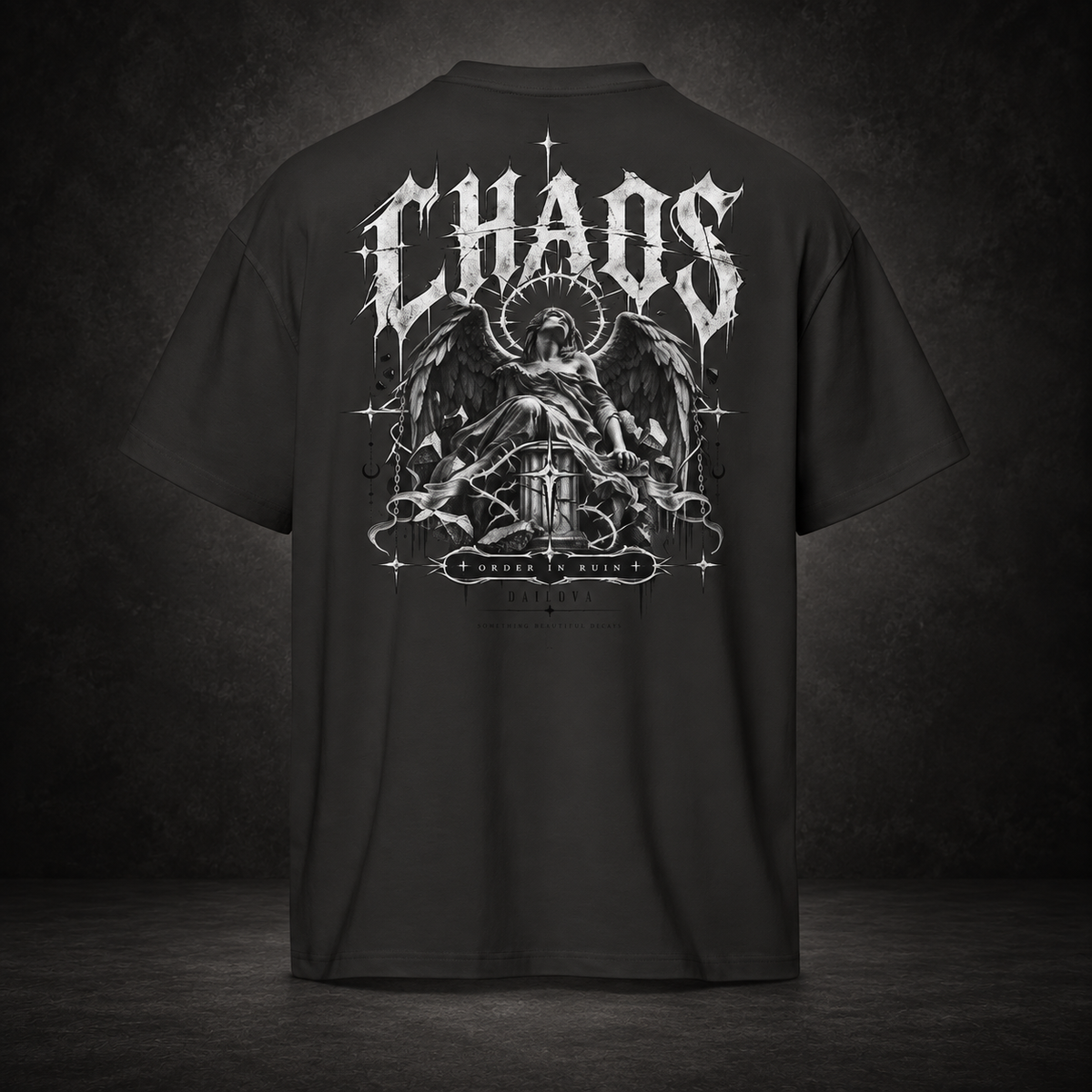 CHAOS — Ruined Halo Tee | color:vintage black