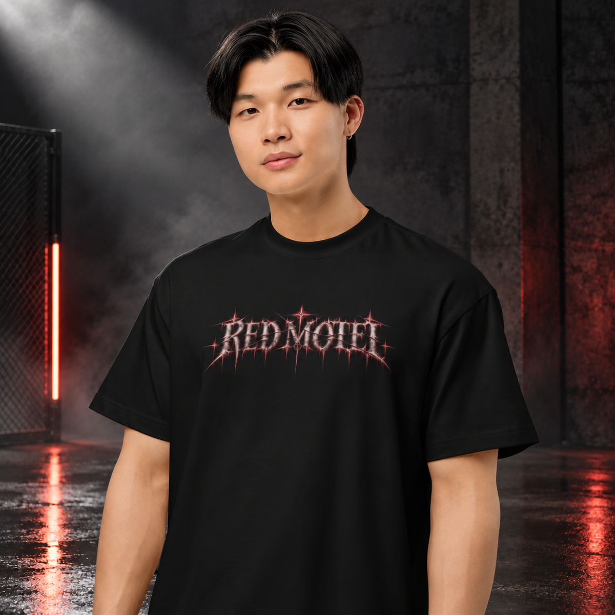 RED MOTEL — No Check Out Boxy Tee | color:black