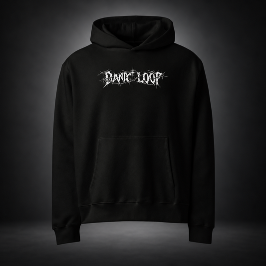 PANIC LOOP — Barbed Mind Hoodie | color:black