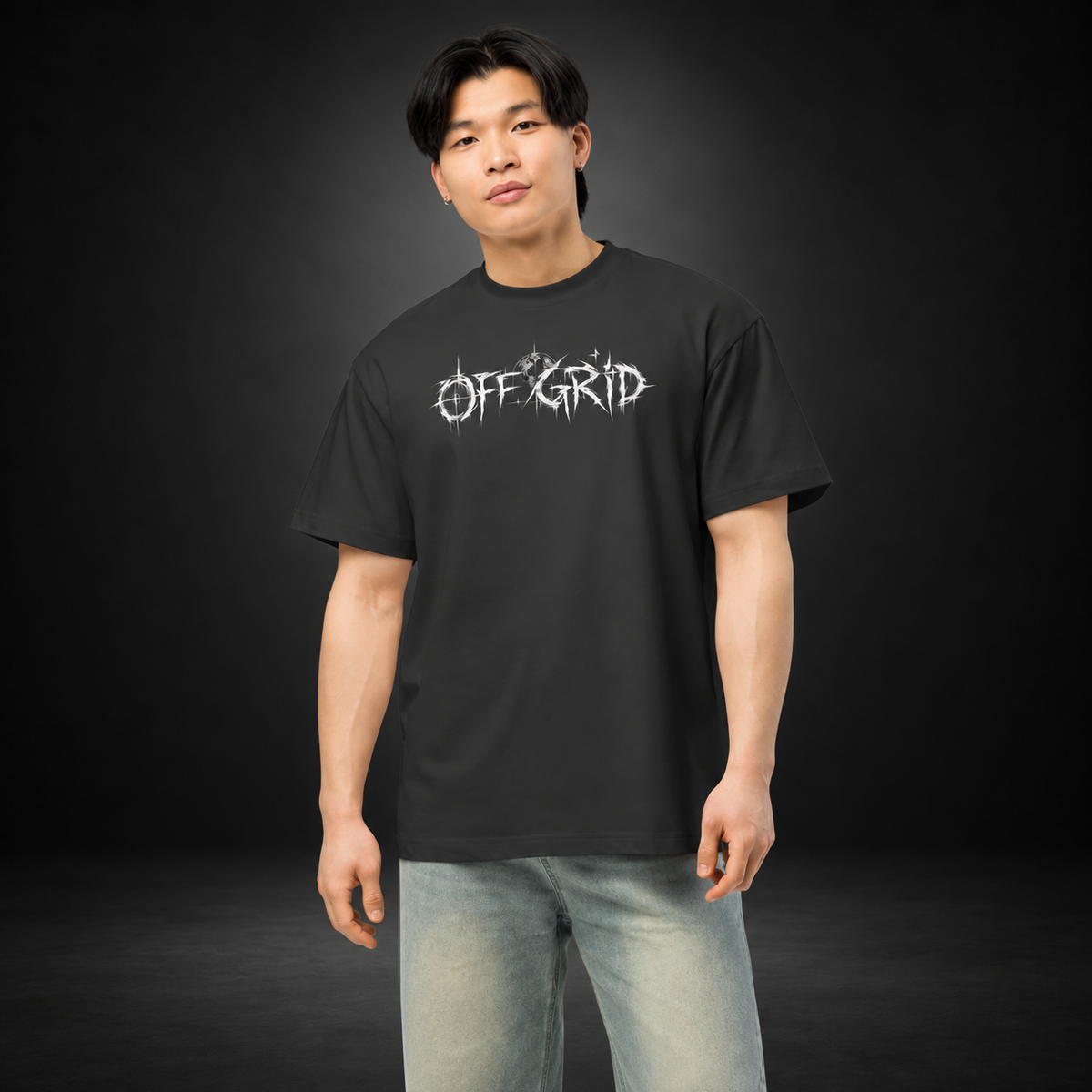 OFF GRID — Disconnected Boxy Tee | color:vintage black