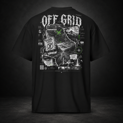 OFF GRID — Disconnected Boxy Tee | color:black