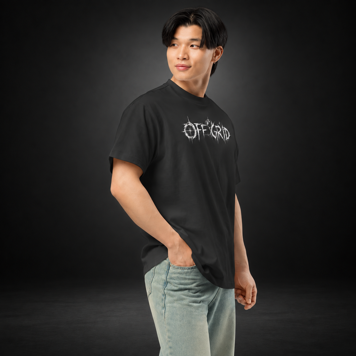 OFF GRID — Disconnected Boxy Tee | color:vintage black