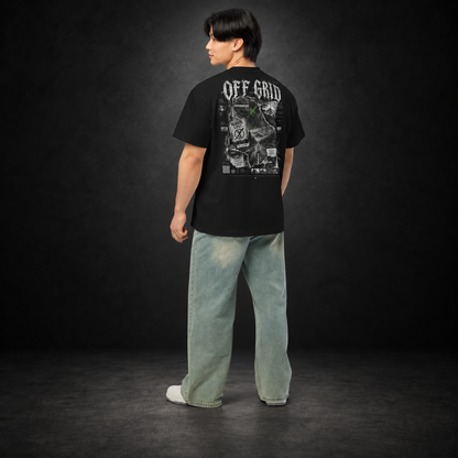 OFF GRID — Disconnected Boxy Tee | color:black