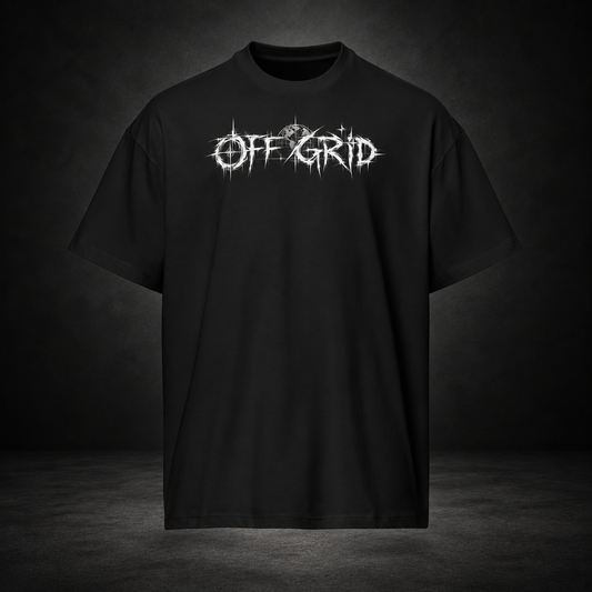 OFF GRID — Disconnected Boxy Tee | color:black