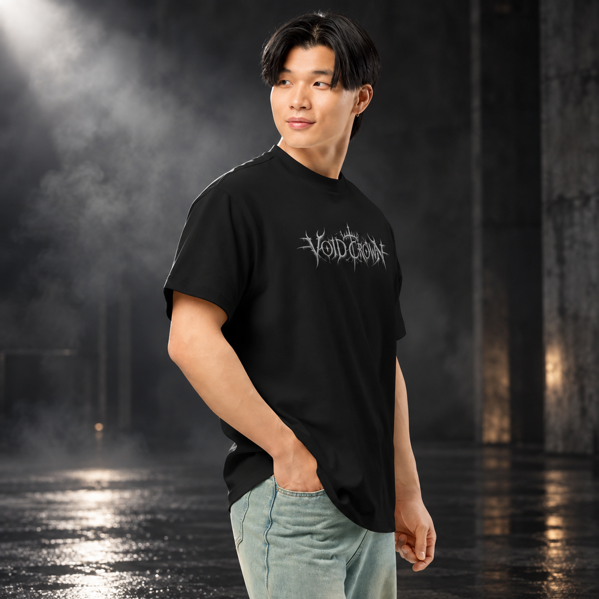 VOID CROWN — Sovereign Ruin Tee | color:black