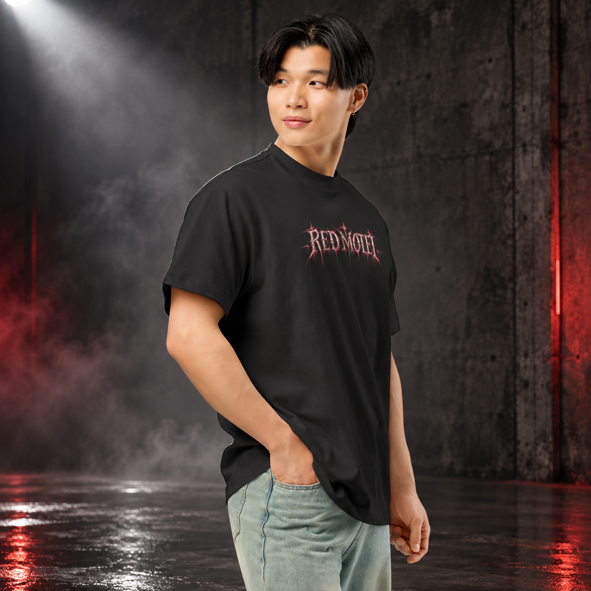 RED MOTEL — No Check Out Boxy Tee | color:vintage black