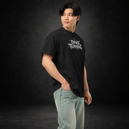 DARK TERMINAL — No Departures Boxy Tee | color:vintage black