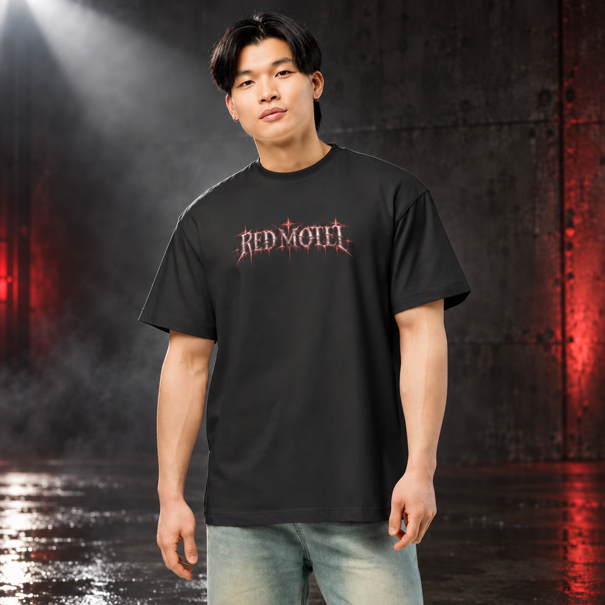 RED MOTEL — No Check Out Boxy Tee | color:vintage black