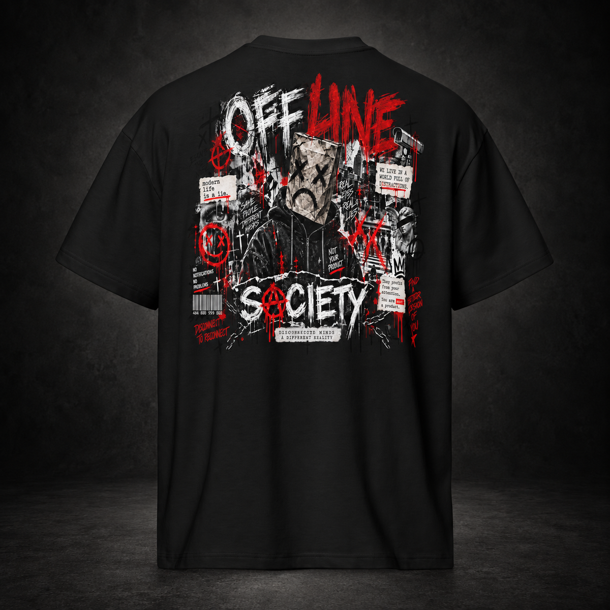 OFFLINE SOCIETY — Disconnected Minds Tee  | color:black